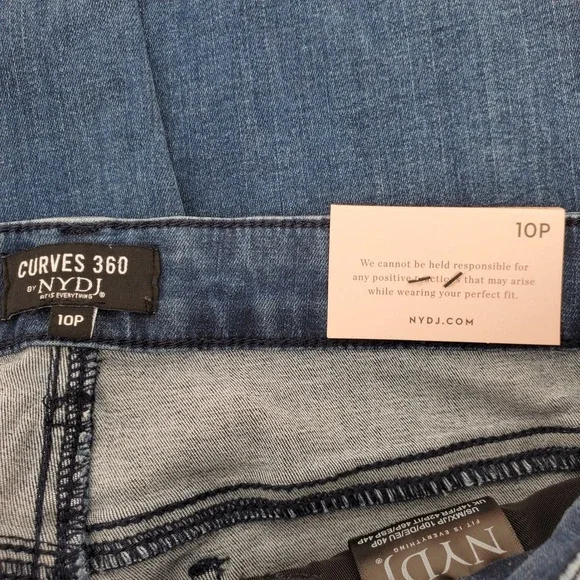 NYDJ Curves 360 Womens 10P Slim Straight Crop Jeans Caliente Dark Wash Denim - Picture 10 of 10